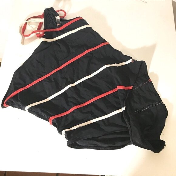 Versace Sport Bathing Suit Size Medium Vintage Stripe One Shoulder Couture - Picture 1 of 8